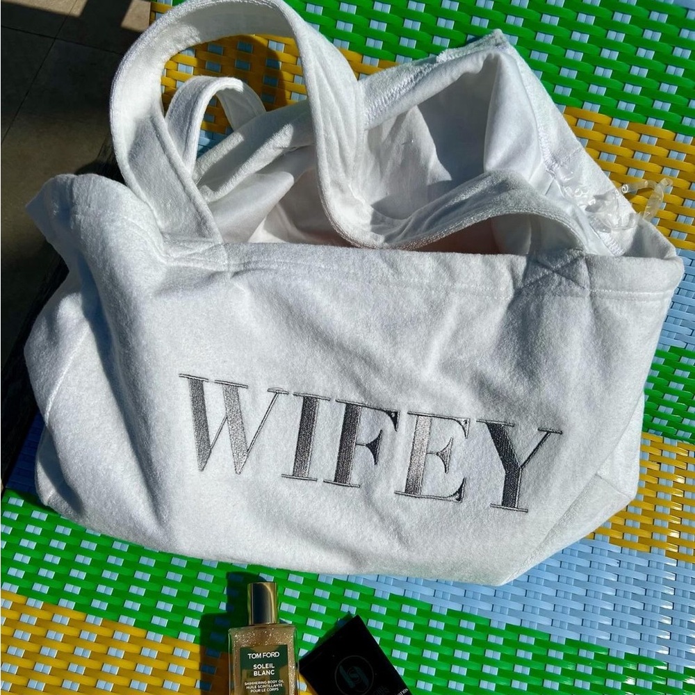 Six Stories terrycloth Wifey tote bag